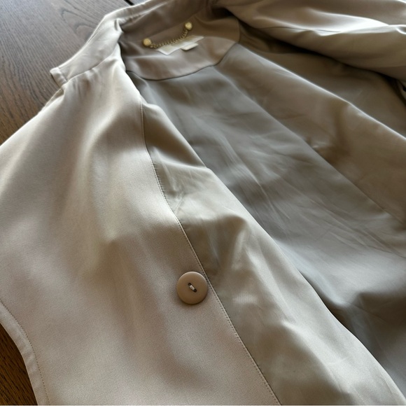 MICHAEL Michael Kors Beige Tan Spring Fall Trench Wrap Coat Gold Hardware - Picture 11 of 14